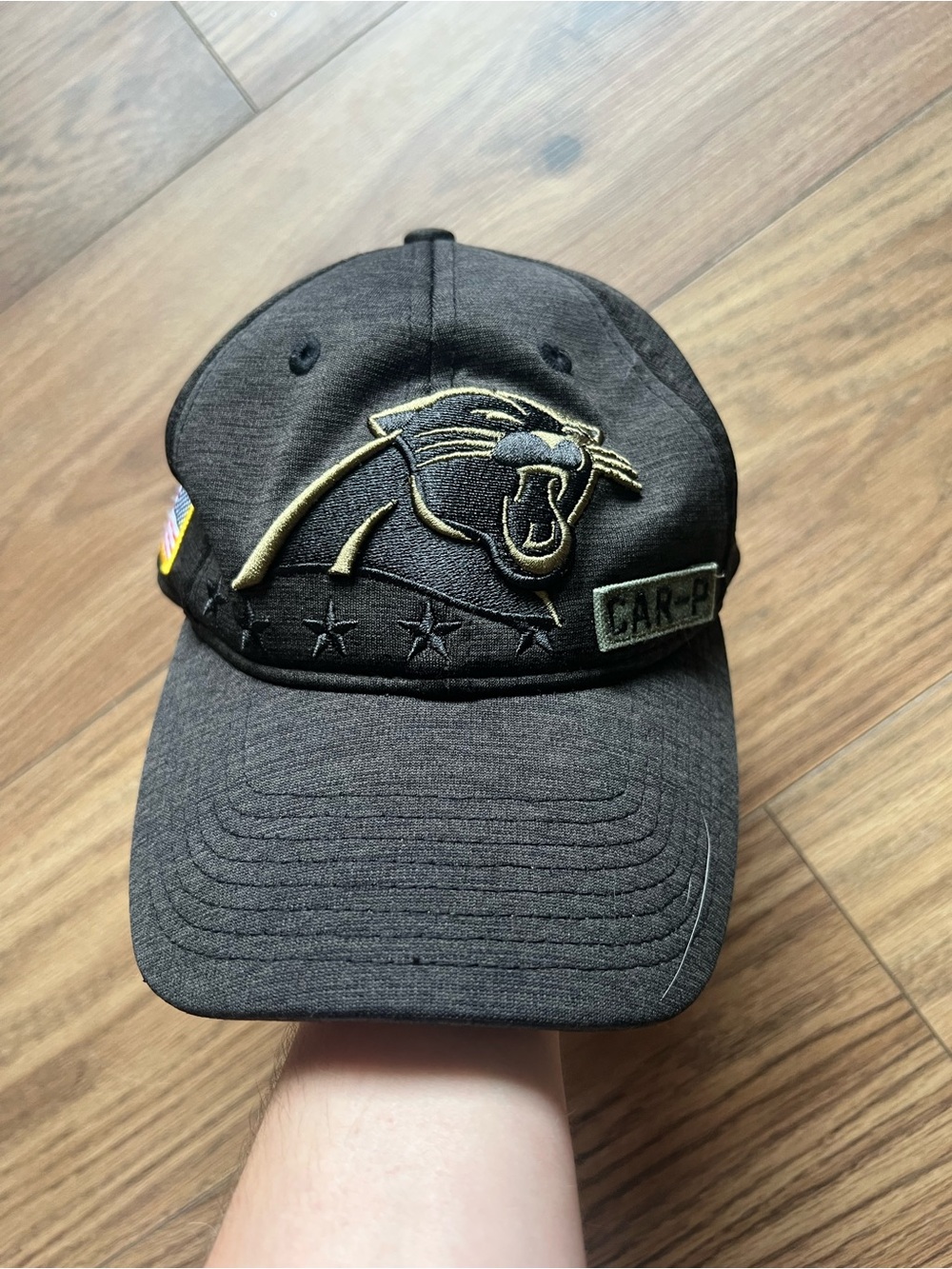 New Era NFL Carolina Panthers Salute to Service 9TWENTY Strapback Hat Cap OSFM